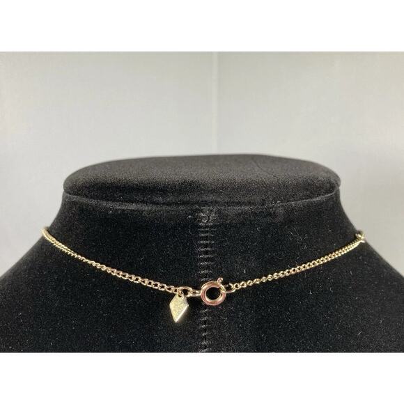 Vintage 1976 Sarah Cov Signed Faux Puka Beaded Gold Tone Necklace 16” - Picture 3 of 9